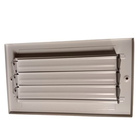 8 in. x 4 in. 3-Way Steel Wall/Ceiling Register, White, w/ Damper, W/O Hardware - Picture 2 of 5